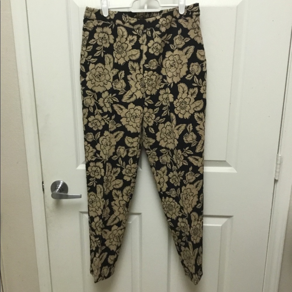 Isaac Mizrahi 24/7 Floral Damask ankle pant SZ 10